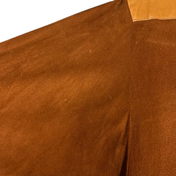 Liz Roberts Vintage 1970s Leather Coverall Jumpsuit Size M Brown Western Utility - Picture 8 of 16